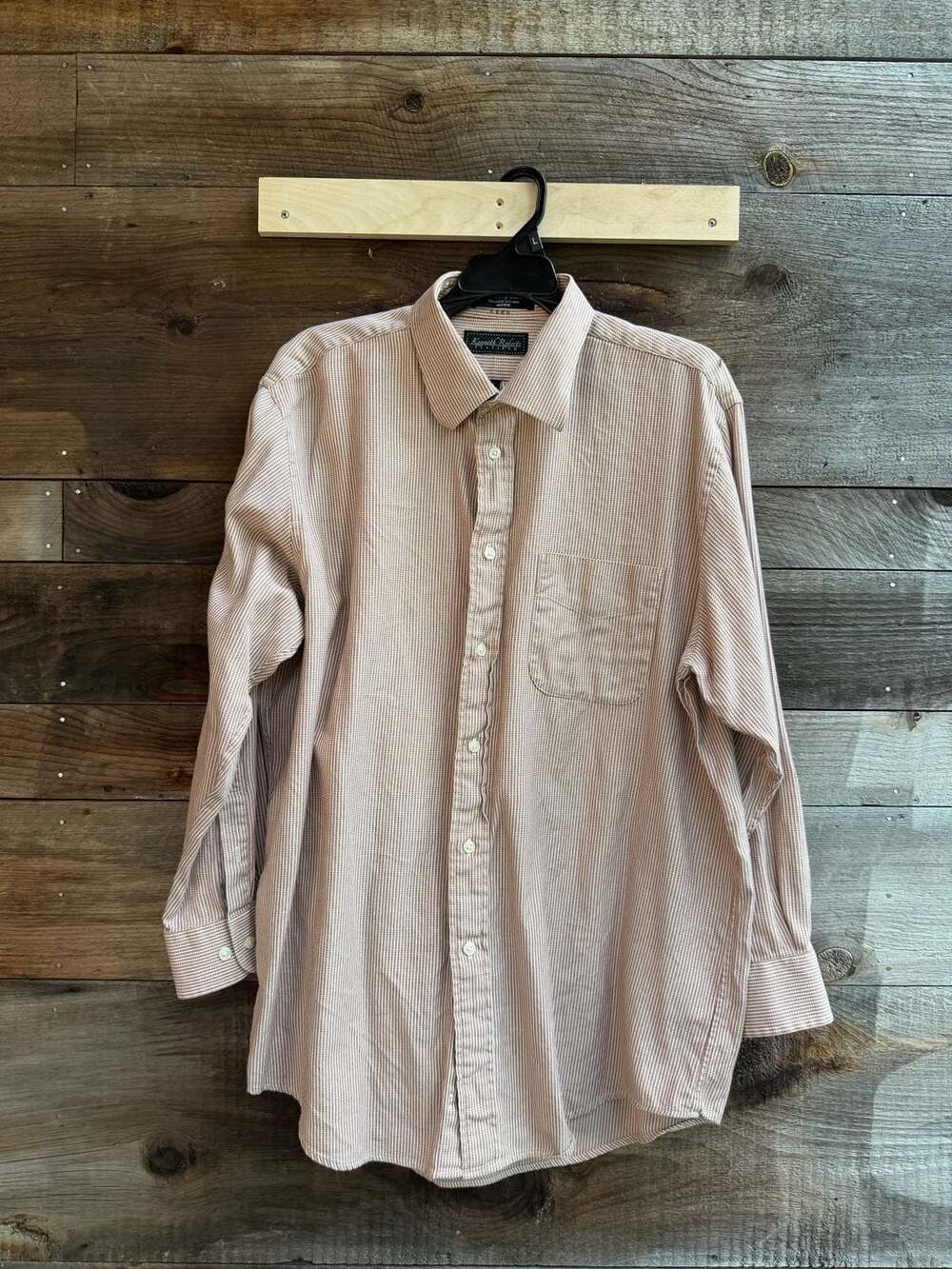 Kenneth Roberts Platinum 80s 2-Ply Cotton Striped Dress Shirt Size 17 32/33